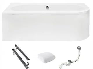 Besco Avita obdĺžniková akrylátová vaňa s odtokom v strede, 180 x 80 cm